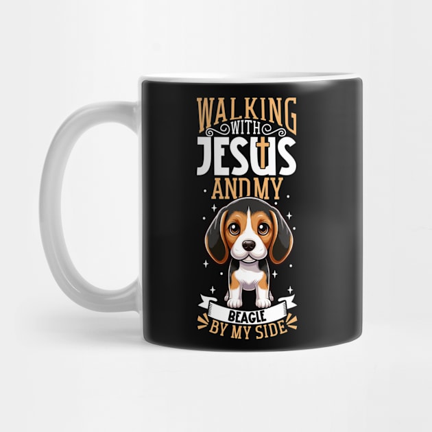 Jesus and dog - Beagle by Modern Medieval Design